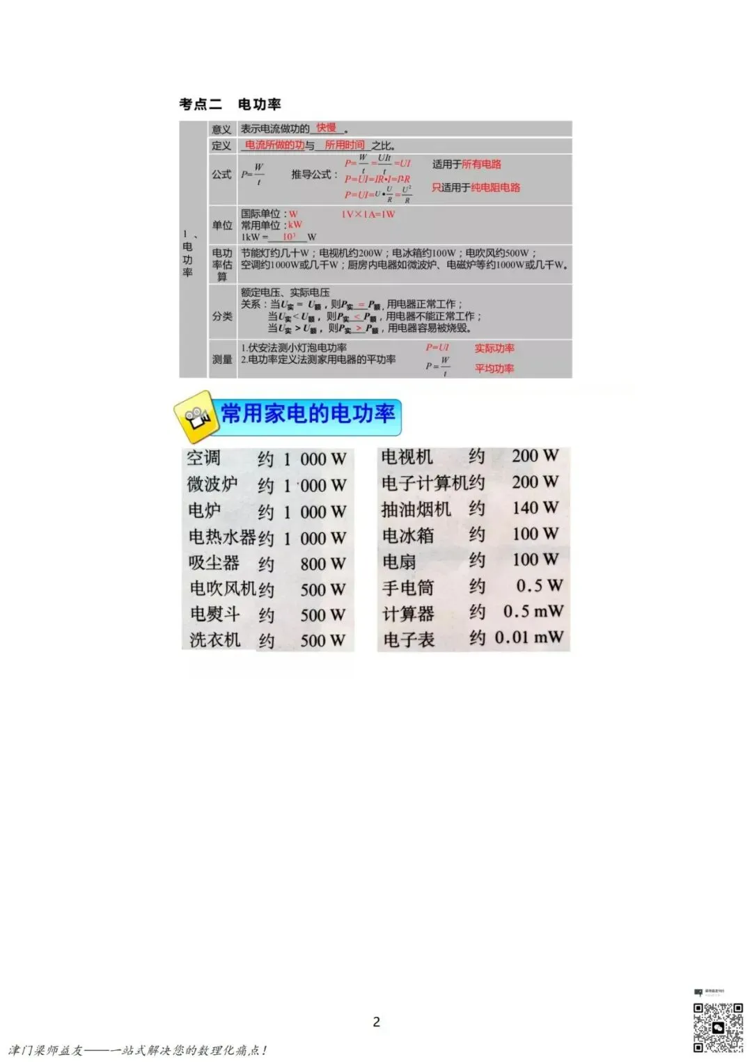 【中考物理】电功率这一篇就够了:公式详解+题型破解+方法总结 第3张