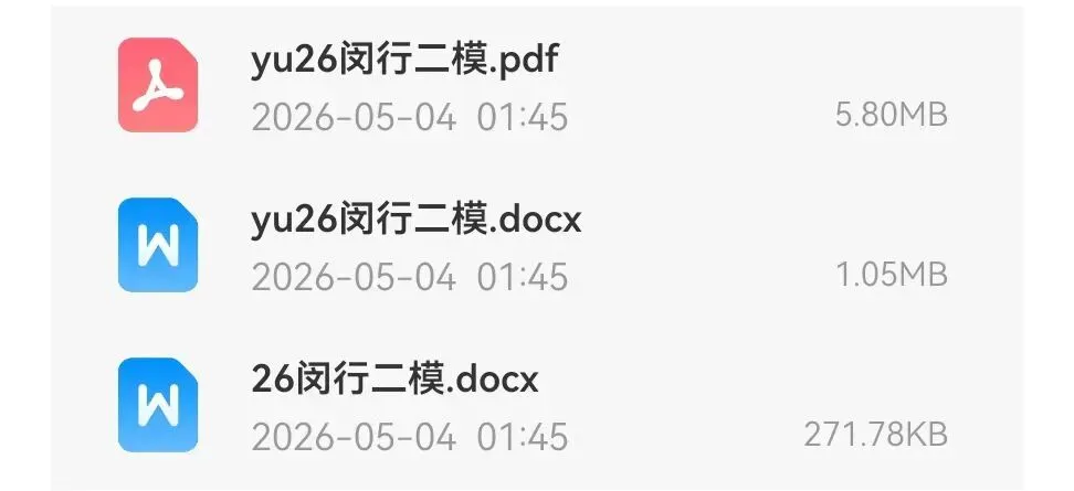 闵行区2026届高三数学二模试卷及解析 第2张