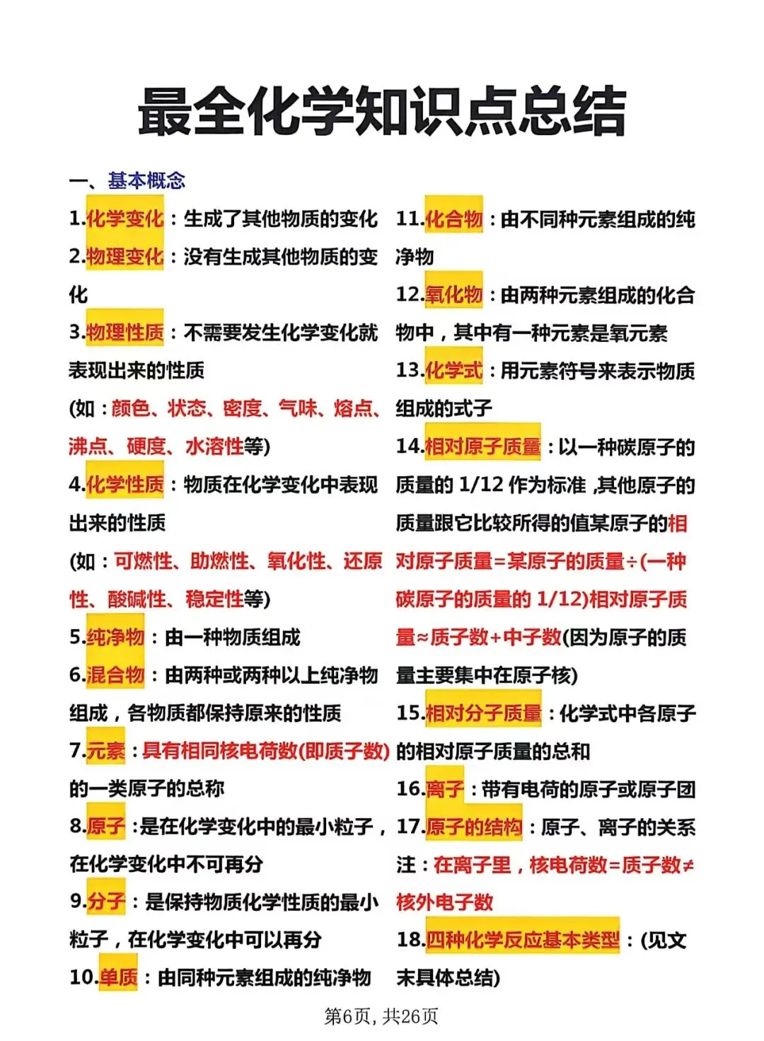 中考化学知识点大全【建议收藏】 第8张