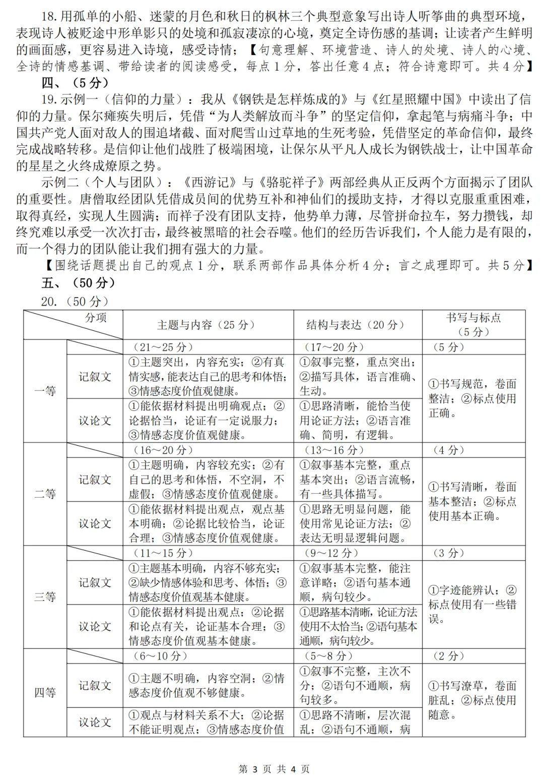 2026中考语文模拟试卷四(附答案),含金量很高! 第11张