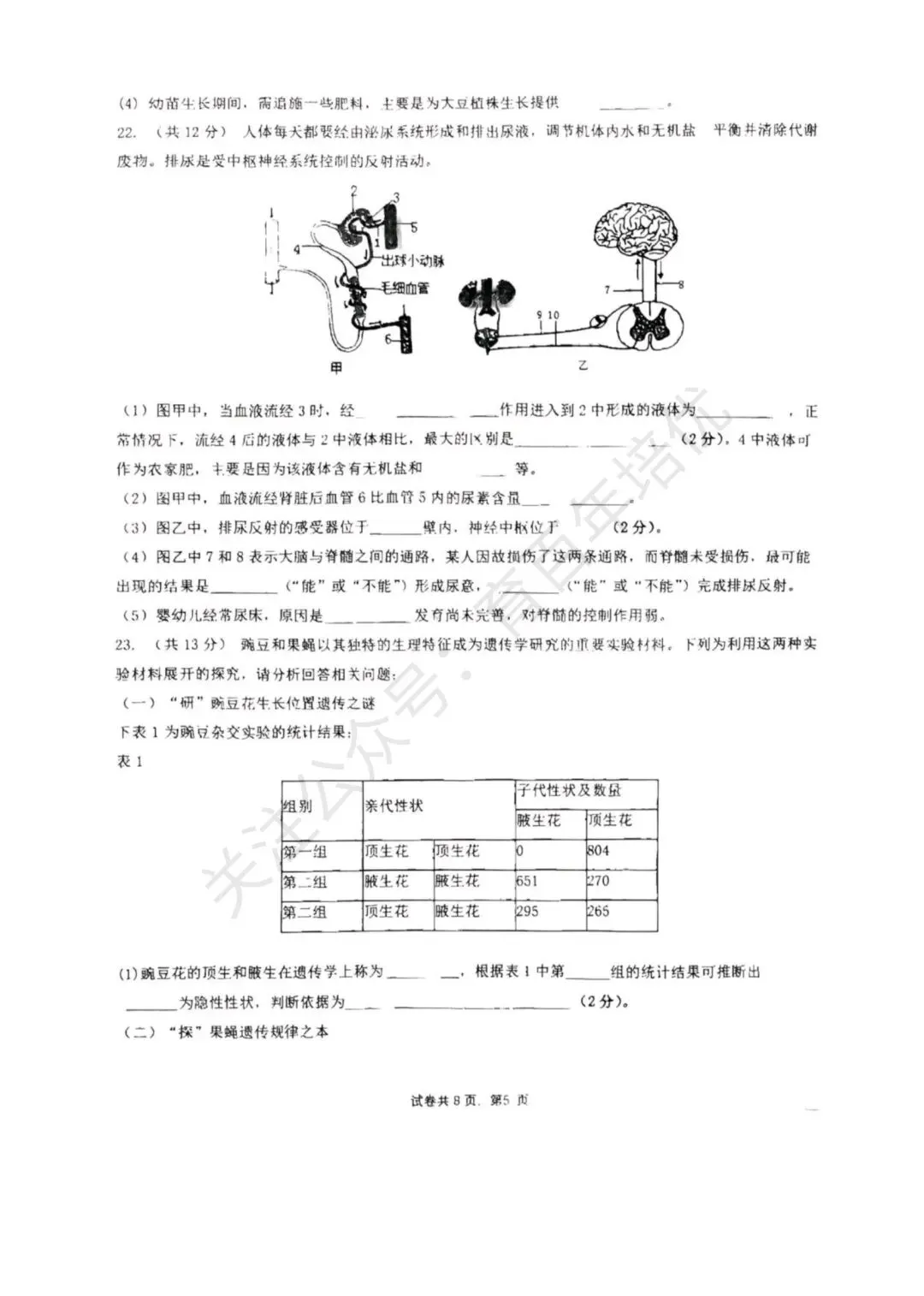 【滕州市第二次月考真题】2024-2025年滕南中学八年级下学期5月月考生物含答案 第6张