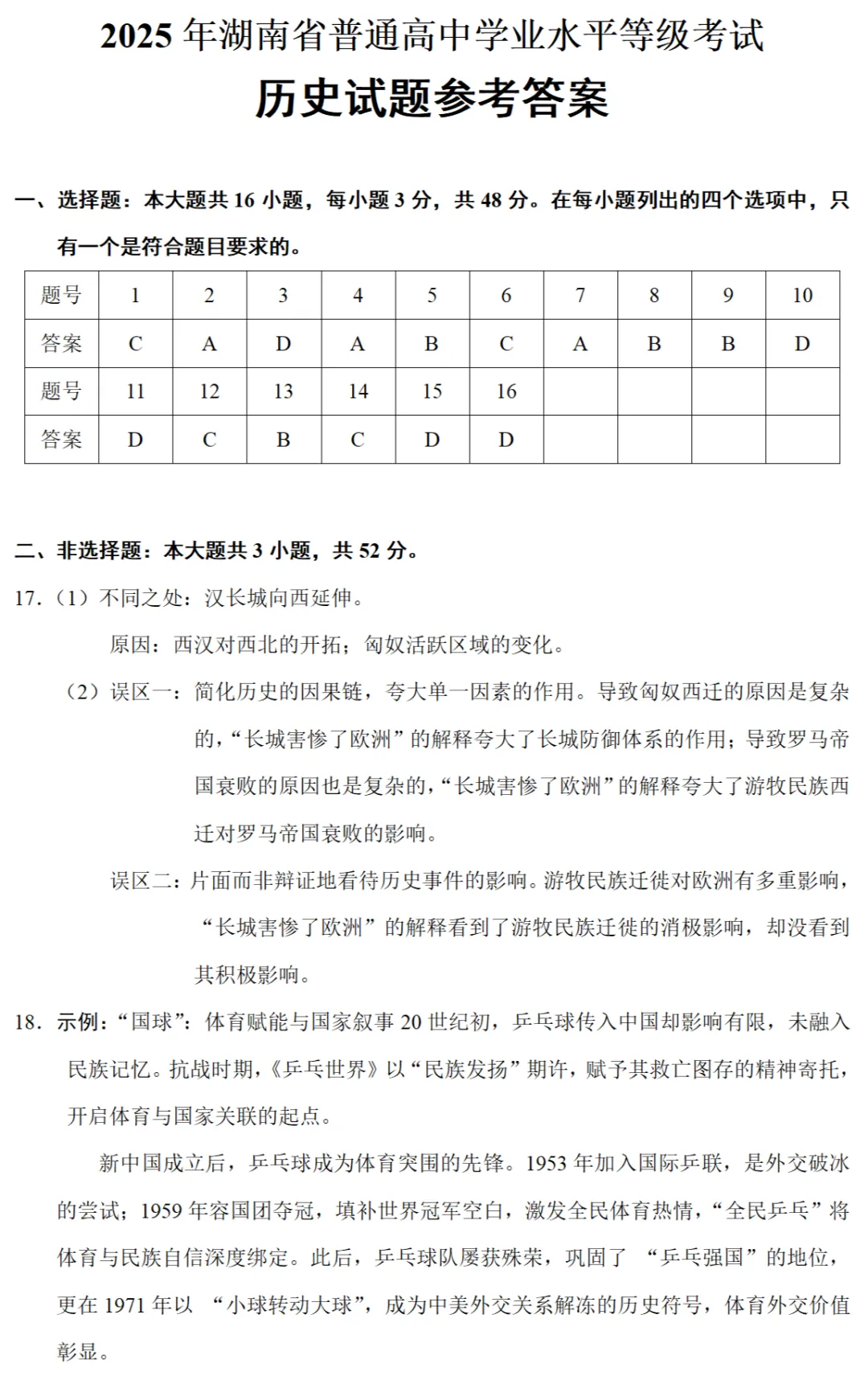 高考真题|2025年高考湖南卷历史试题和答案 第7张