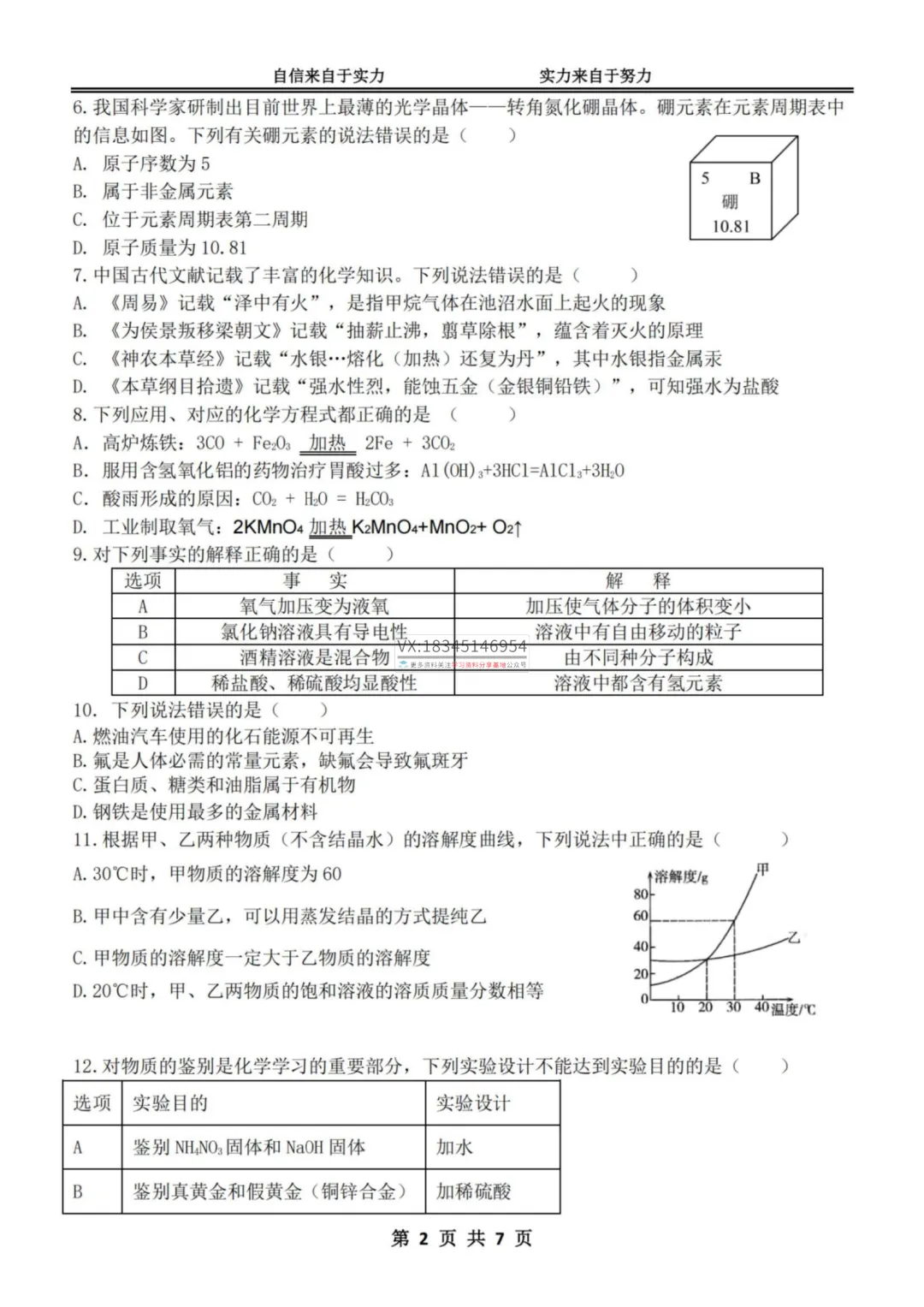 2025 萧红中学 中考押题密卷(数学、语文、英语、物理、化学)真题试卷及答案 第41张