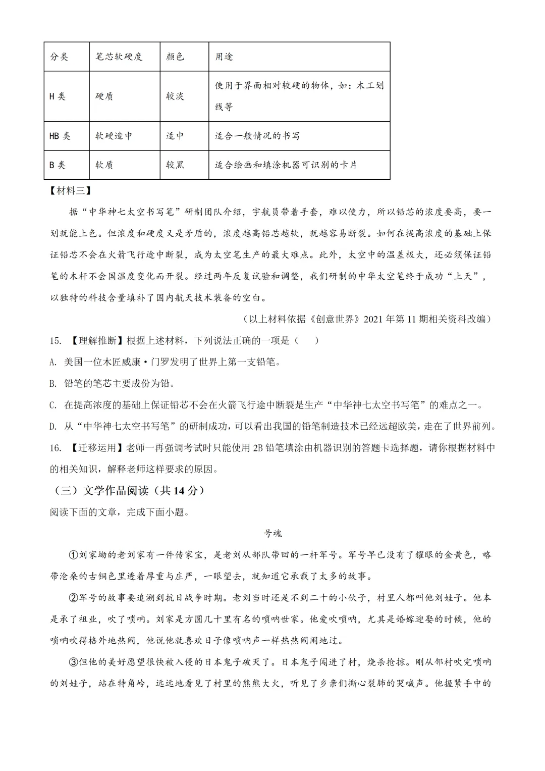【中考真题分享】2022年长沙中考语文真题 第6张