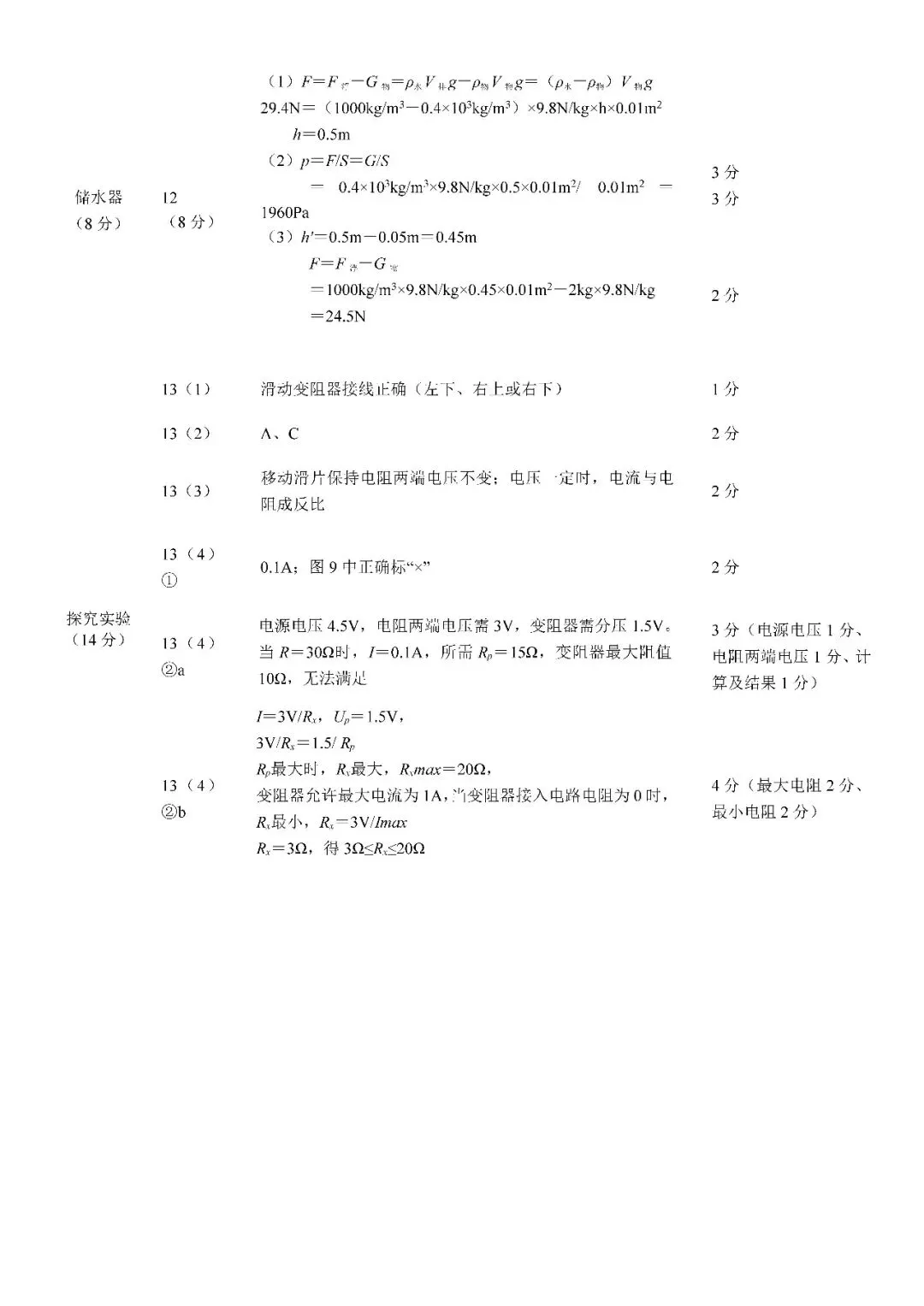 2026届上海市青浦区初三二模物理试卷(含答案) 第7张