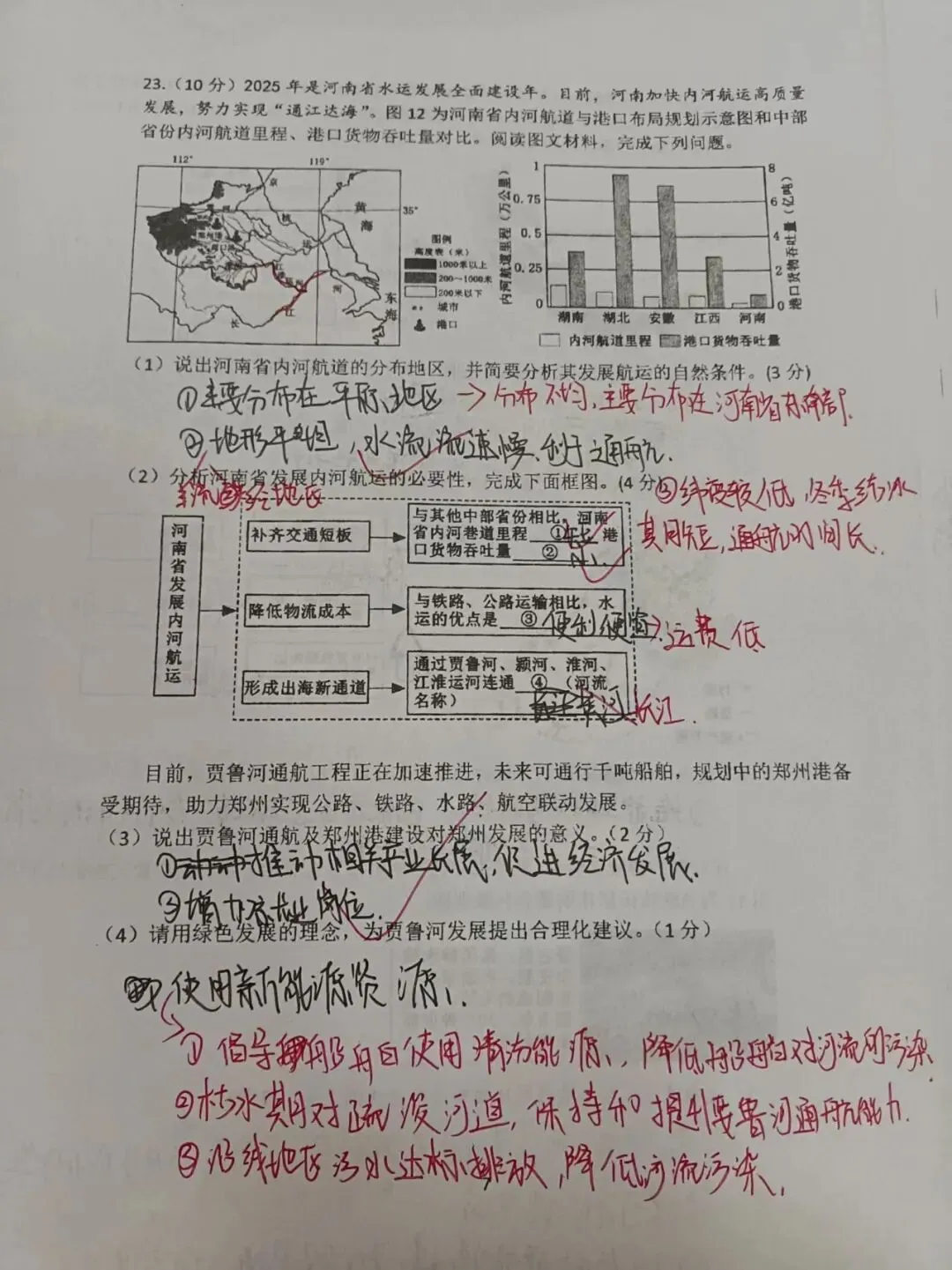 五一作业:2026中考地理模拟试题评讲 (附答案) 第7张