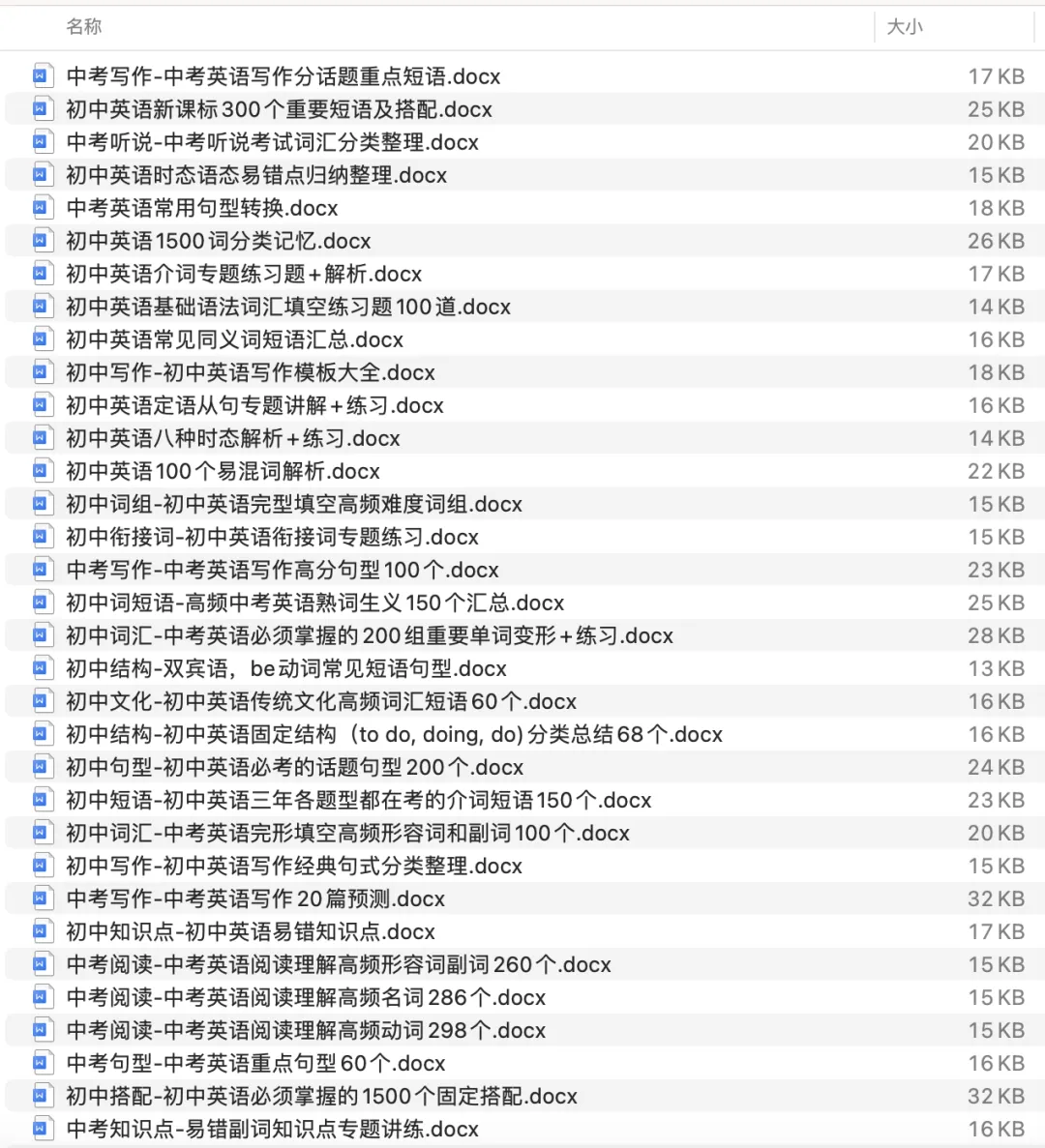 中考英语阅读理解高频名词286个 第2张