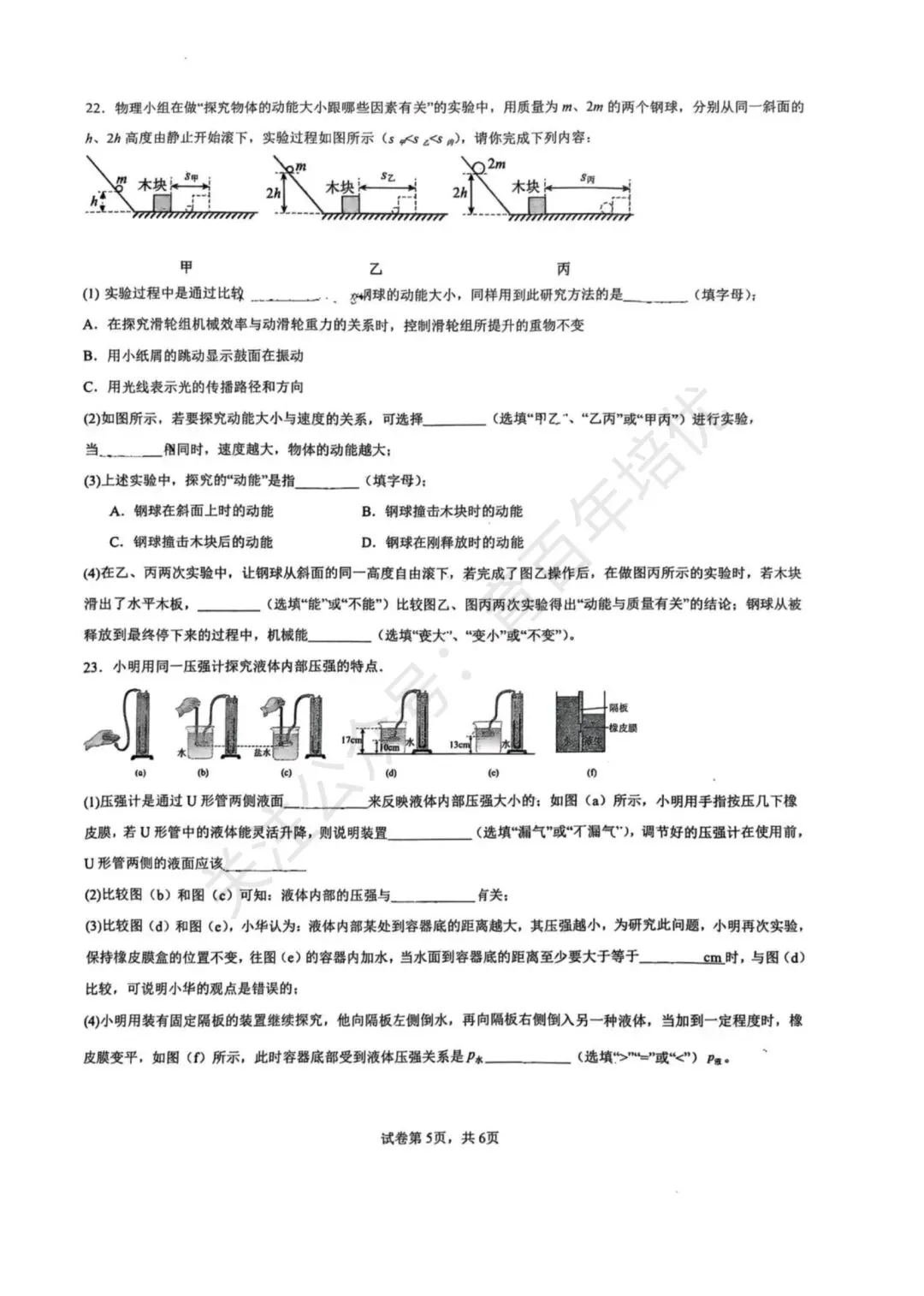 【滕州市第二次月考真题】2024-2025年滕南中学八年级下学期5月月考物理含答案 第6张
