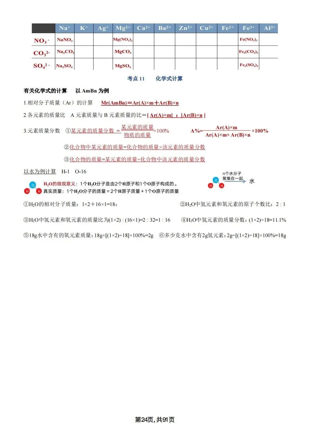 中考化学考点汇总,考前背诵,轻松90+(电子档私信点击资料获取) 第24张