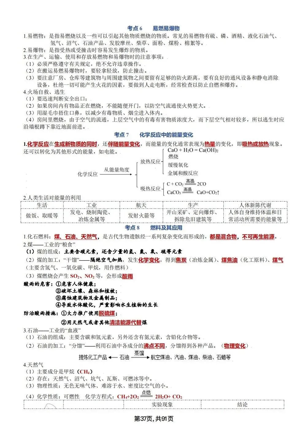 中考化学考点汇总,考前背诵,轻松90+(电子档私信点击资料获取) 第37张