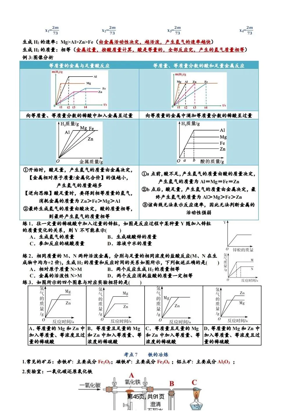 中考化学考点汇总,考前背诵,轻松90+(电子档私信点击资料获取) 第45张