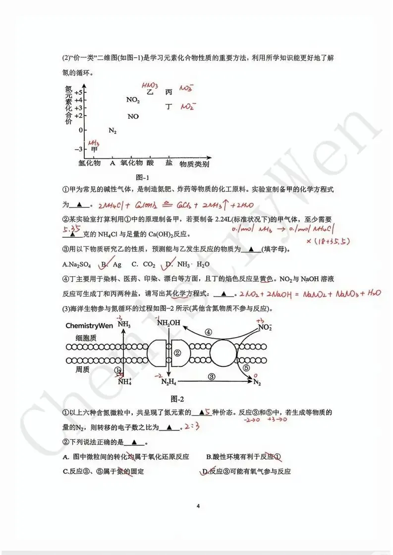 试卷精讲|2025-2026苏州西附高一下期中化学 第12张