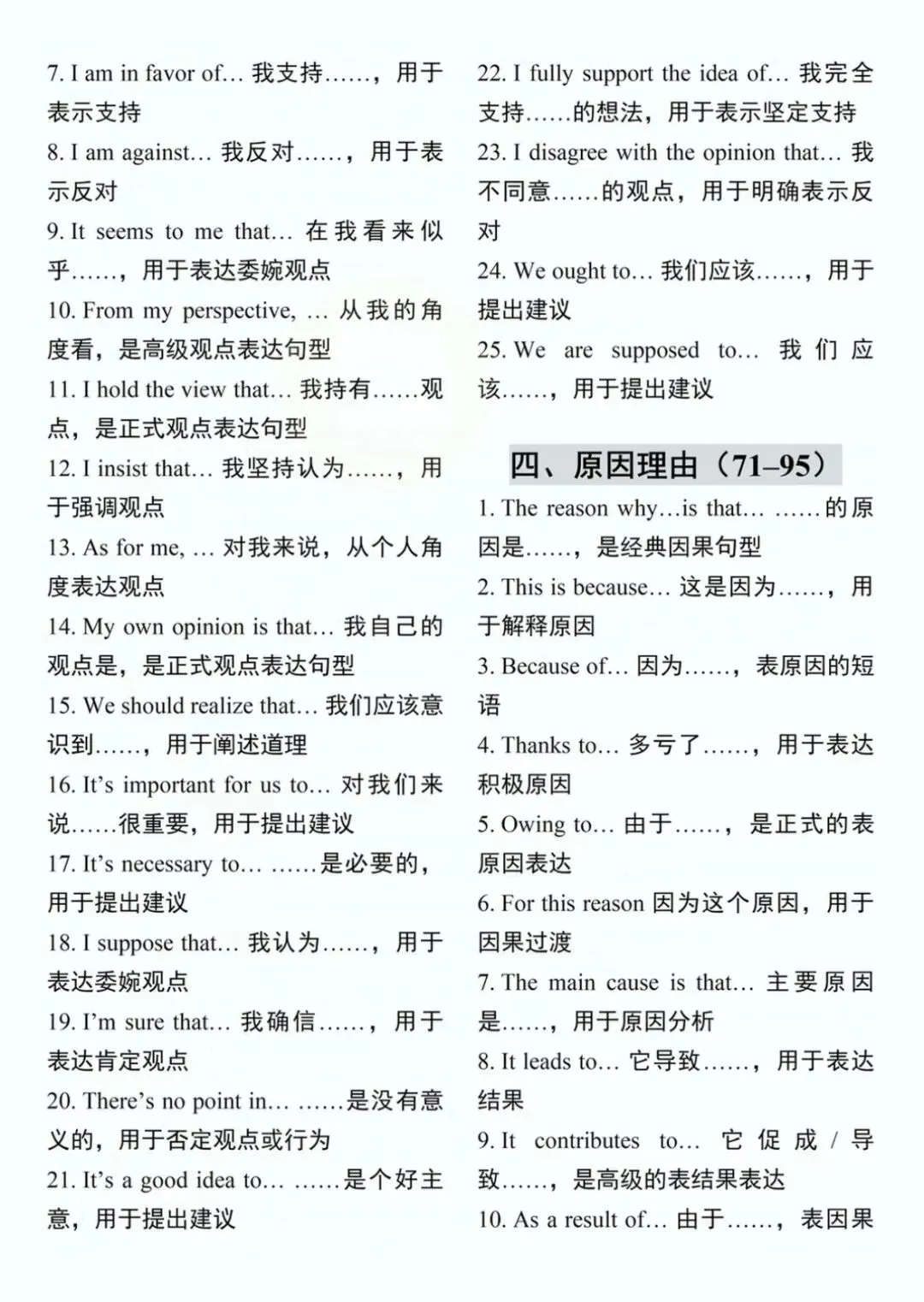 2026中考英语写作短语句型整理 第3张