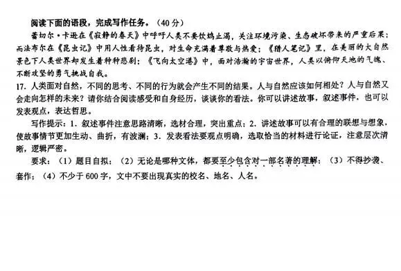 2026中考语文模拟试卷及参考答案(20)【可打印】 第10张