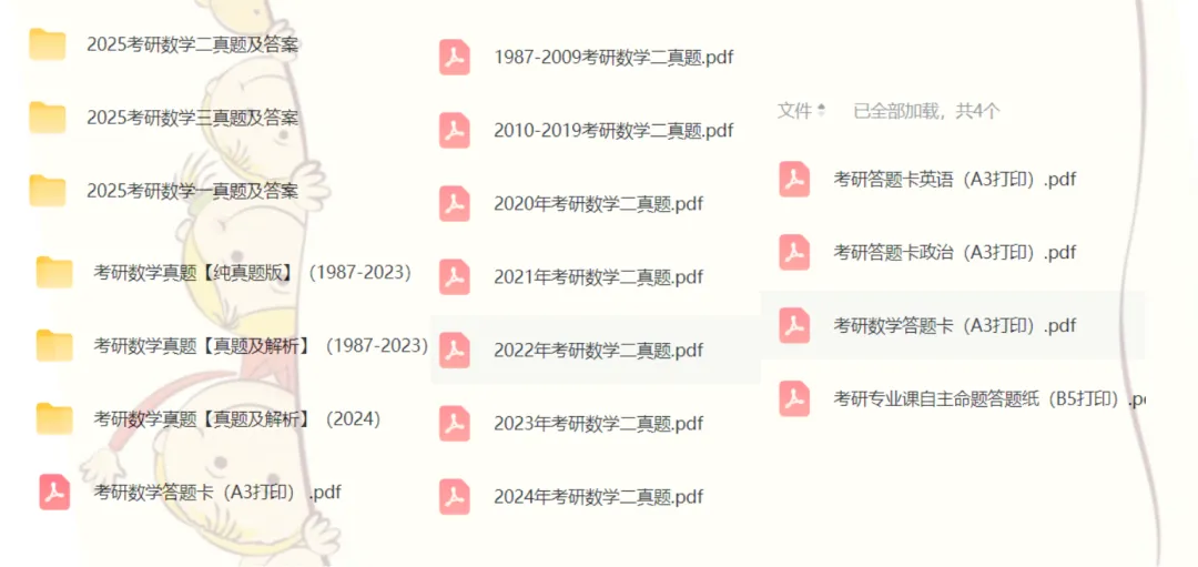 【考研数学】考研数学一、二、三历年真题及答案解析PDF电子版(1987-2026年) 考研数学历年与答案解析合集,免费分享 第1张