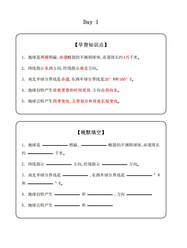 上海2026中考跨学科20早背晚默知识清单 第5张