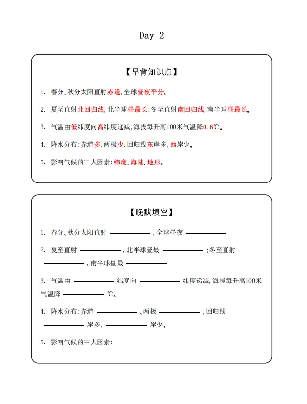 上海2026中考跨学科20早背晚默知识清单 第6张