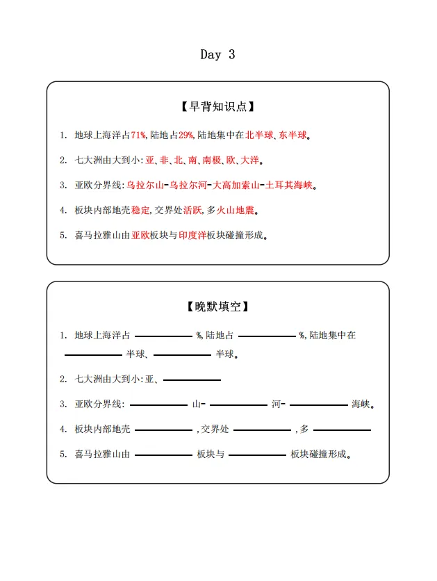 上海2026中考跨学科20早背晚默知识清单 第7张