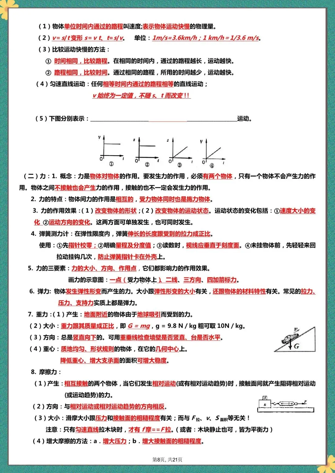 中考物理 “记忆知识点” 归纳,电子版可打印 第9张
