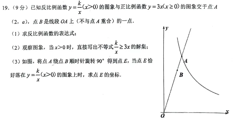 008河南省实验中学中考2025年一模数学试题 第10张
