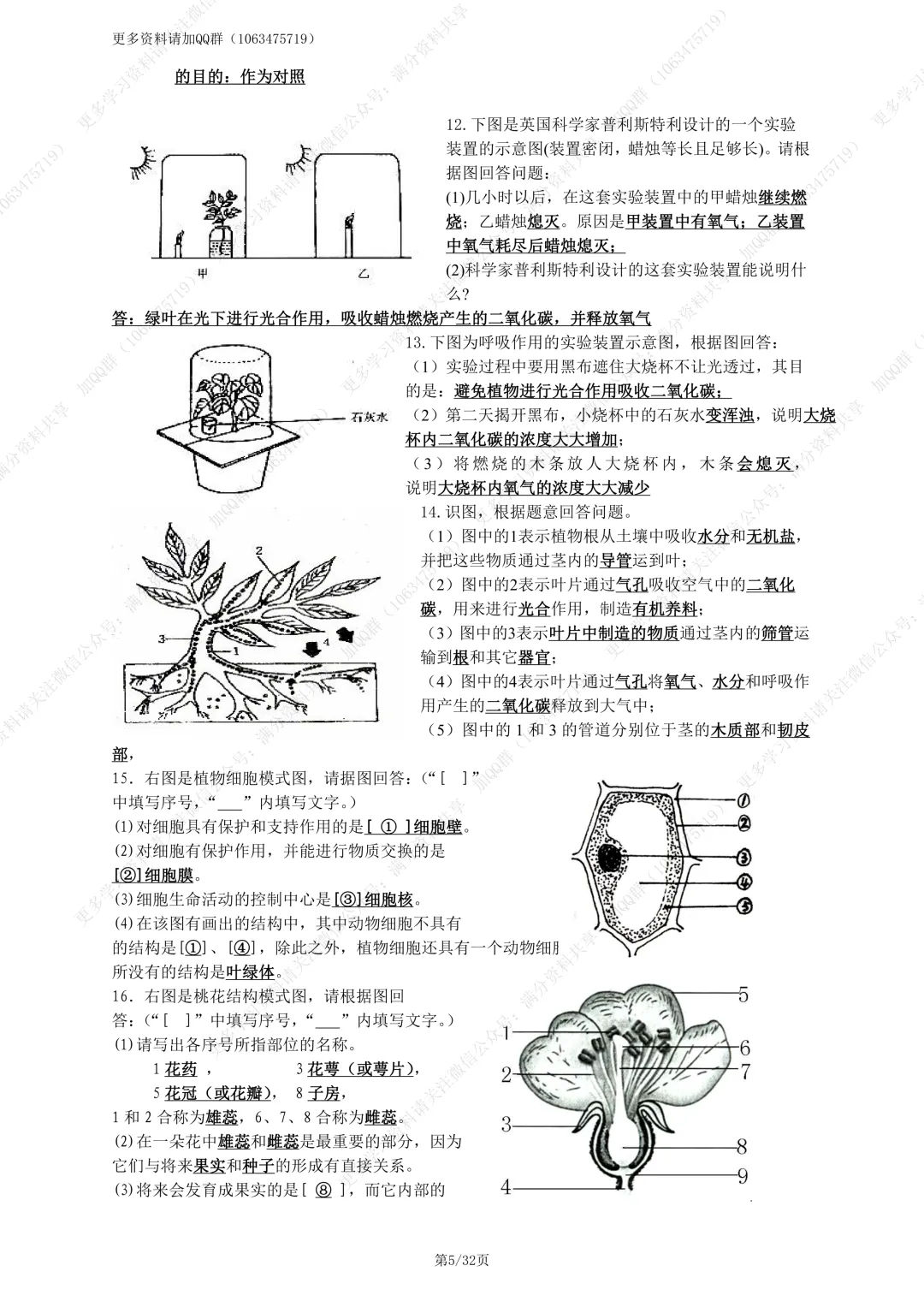 【初中生物】初中生物会考中考生物总复习知识点梳理(pdf分享) 第6张