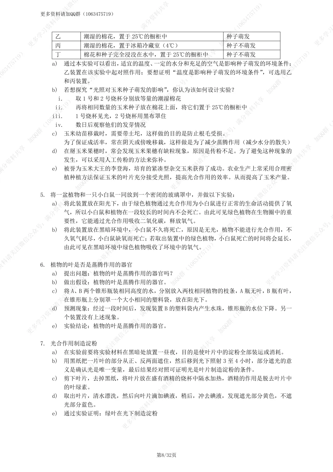【初中生物】初中生物会考中考生物总复习知识点梳理(pdf分享) 第9张