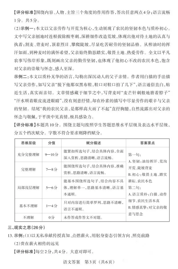 2026山西中考语文联考卷(含答案) 第11张
