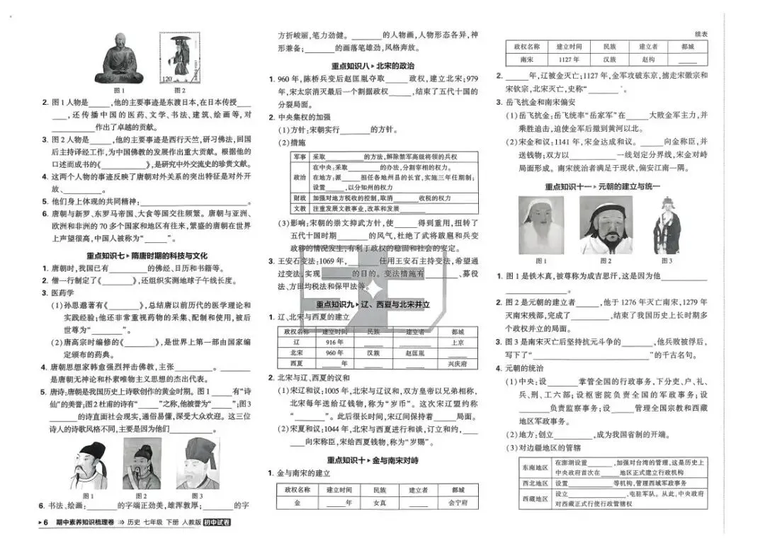 初中历史:53试卷(7下 人教 26春) 第9张