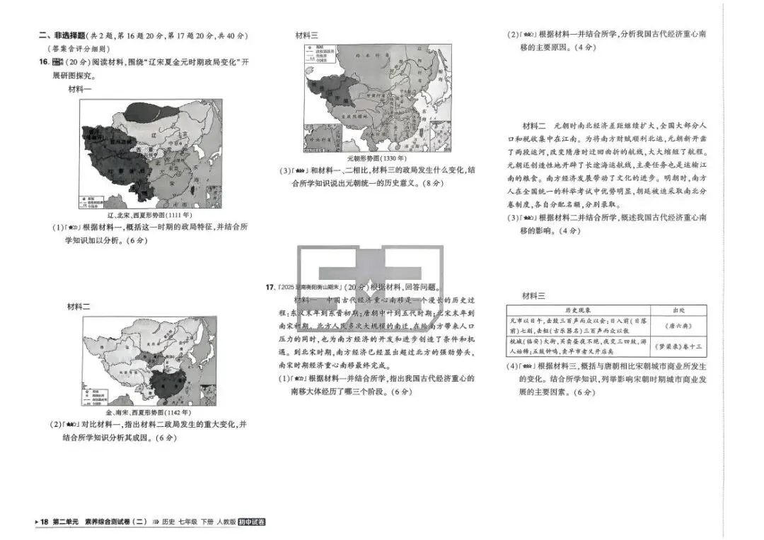 初中历史:53试卷(7下 人教 26春) 第21张