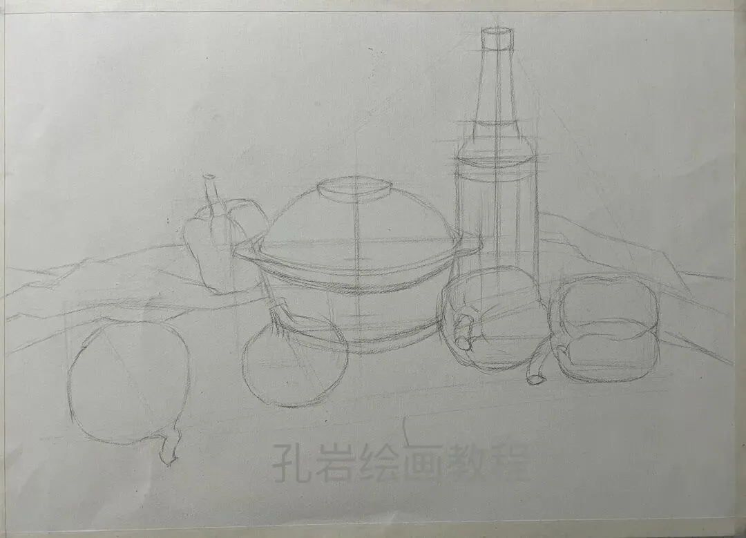 素描六级真题范画解析,非常典型的试卷类型,详细的步骤都记录下来了,看完就会画,非常值得多看几遍的教程 第6张