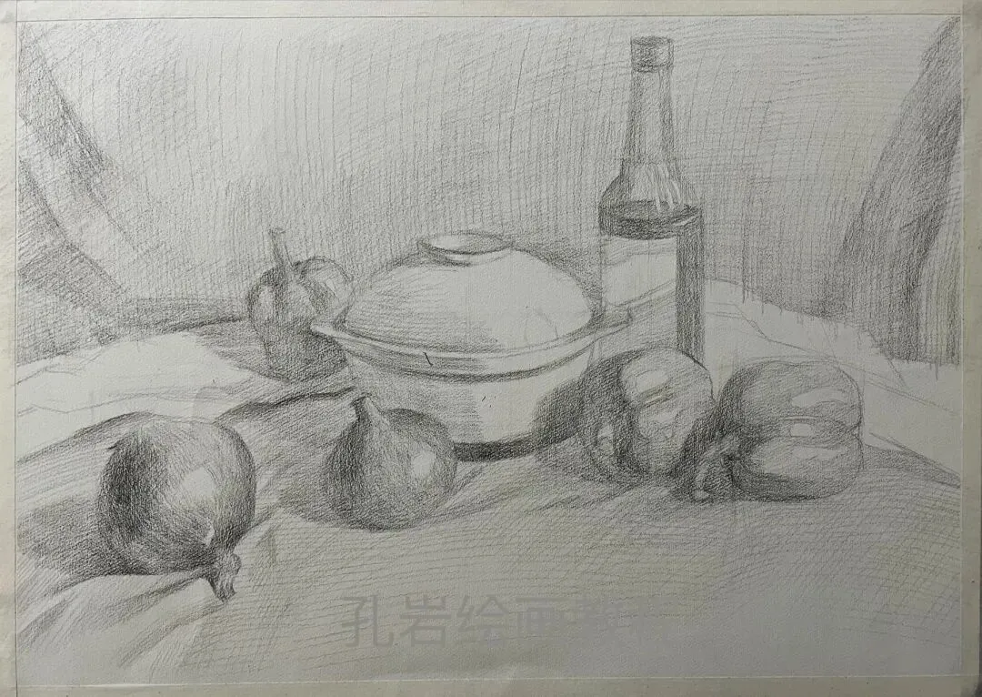 素描六级真题范画解析,非常典型的试卷类型,详细的步骤都记录下来了,看完就会画,非常值得多看几遍的教程 第17张