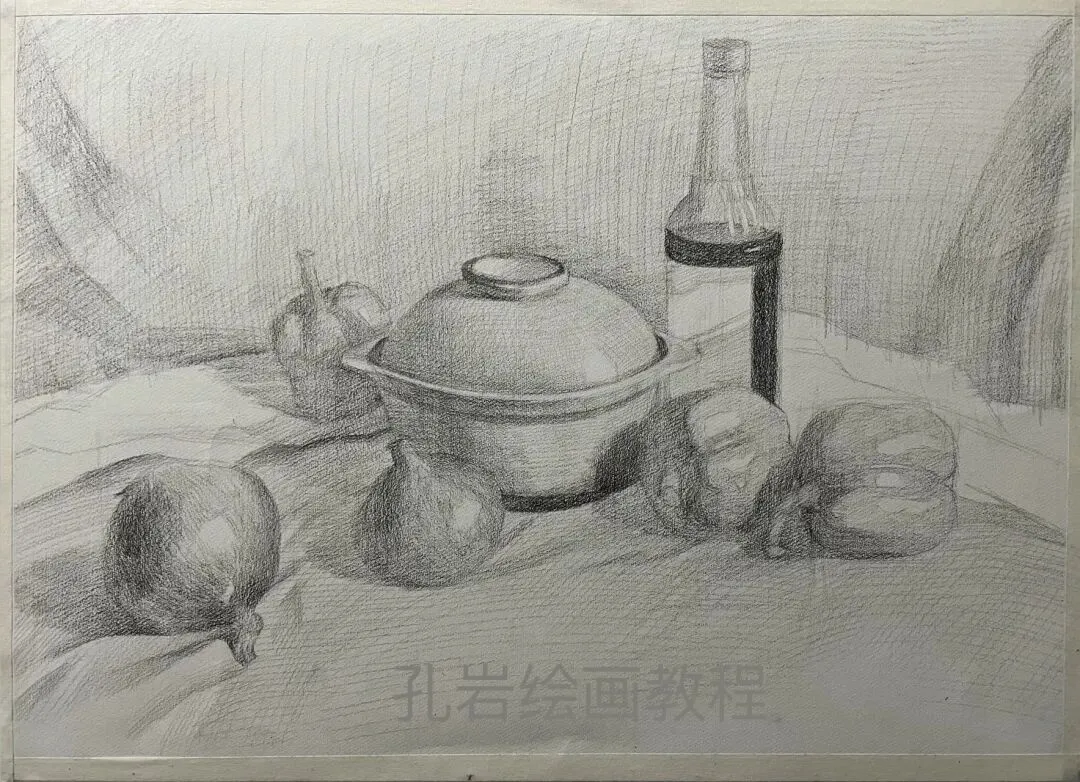 素描六级真题范画解析,非常典型的试卷类型,详细的步骤都记录下来了,看完就会画,非常值得多看几遍的教程 第18张