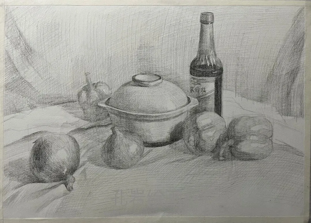 素描六级真题范画解析,非常典型的试卷类型,详细的步骤都记录下来了,看完就会画,非常值得多看几遍的教程 第19张