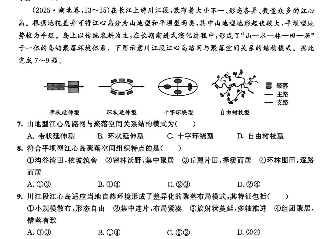 城市与地理环境(2025年高考真题) 第3张