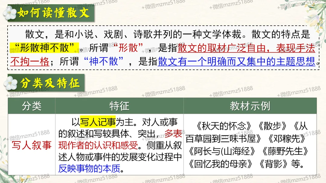 中考语文文学类文本阅读复习课件,这样讲太赞了 第9张