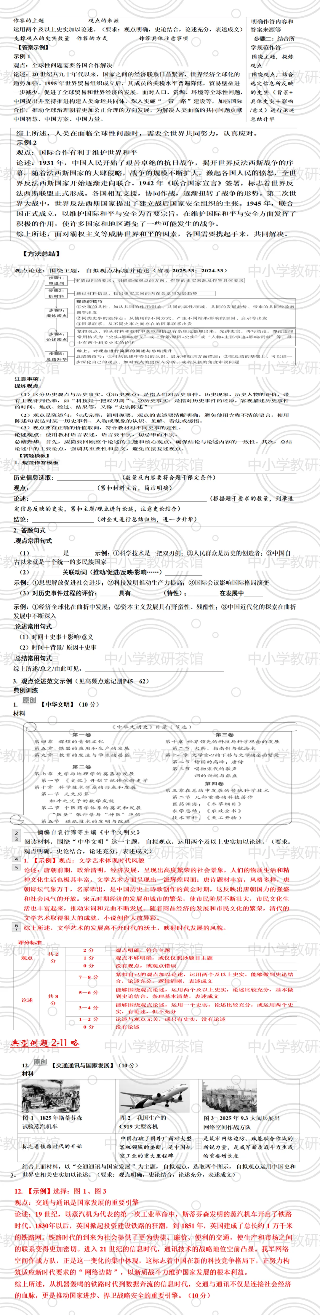 中考历史观点论述题高分攻略:从审题到作答的12个实战模板 课件 第2张