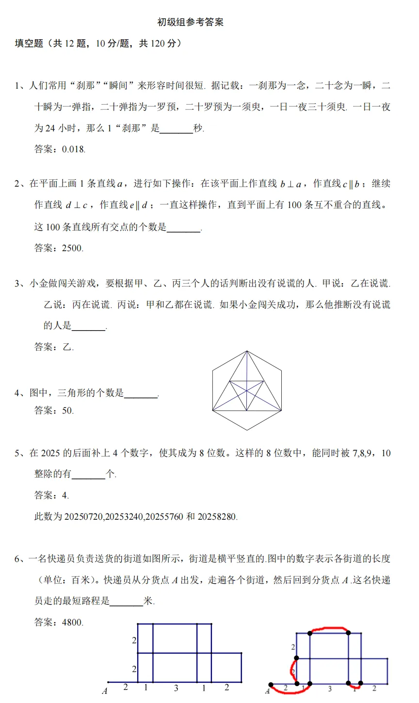 【对答案】2026华杯春季赛真题来啦!附参考答案,家长收藏! 第1张