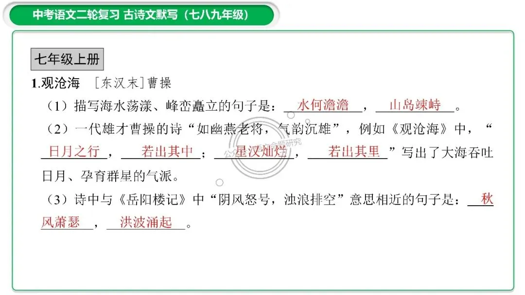 中考古诗文二轮复习默写-理解性默写-课件(PPT85张) 第2张