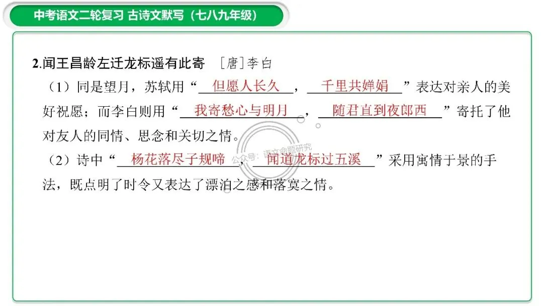 中考古诗文二轮复习默写-理解性默写-课件(PPT85张) 第3张