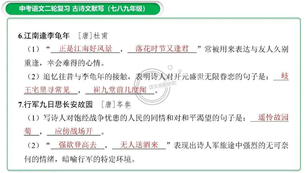 中考古诗文二轮复习默写-理解性默写-课件(PPT85张) 第6张