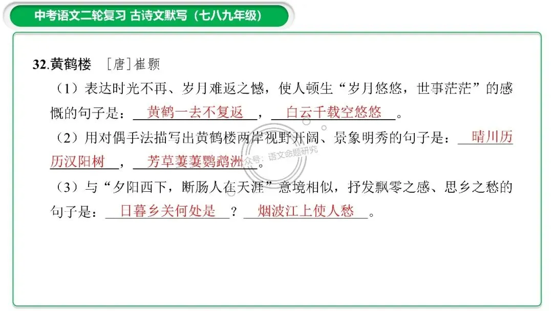 中考古诗文二轮复习默写-理解性默写-课件(PPT85张) 第23张