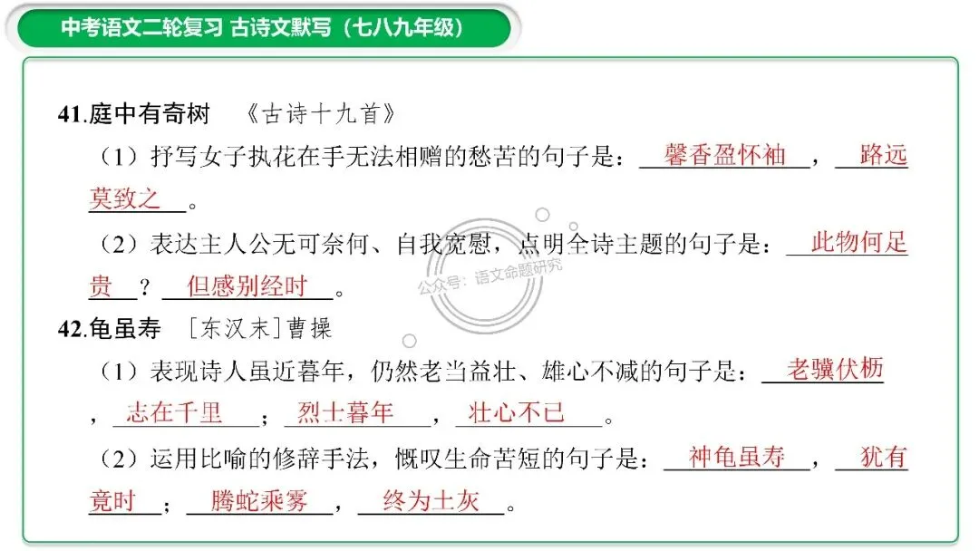 中考古诗文二轮复习默写-理解性默写-课件(PPT85张) 第30张