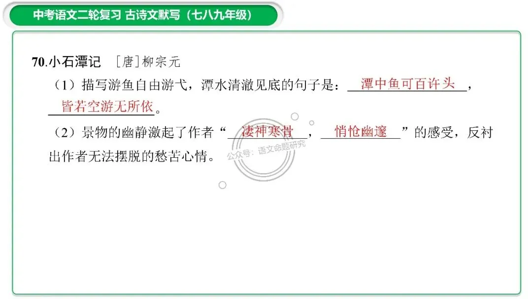 中考古诗文二轮复习默写-理解性默写-课件(PPT85张) 第35张