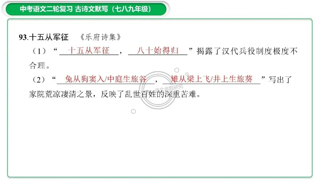 中考古诗文二轮复习默写-理解性默写-课件(PPT85张) 第52张