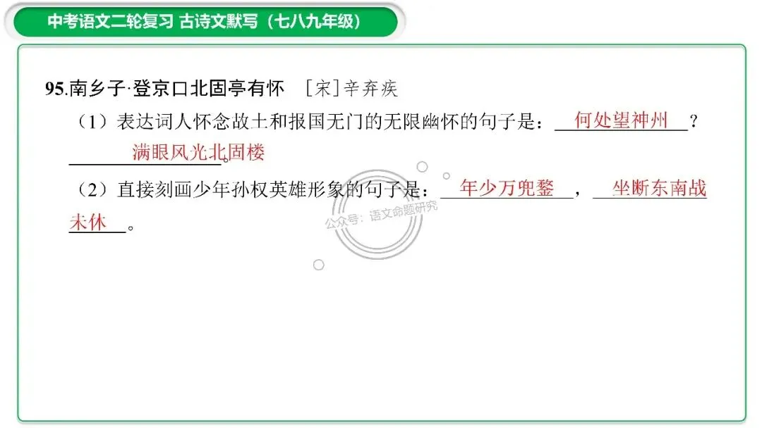 中考古诗文二轮复习默写-理解性默写-课件(PPT85张) 第54张