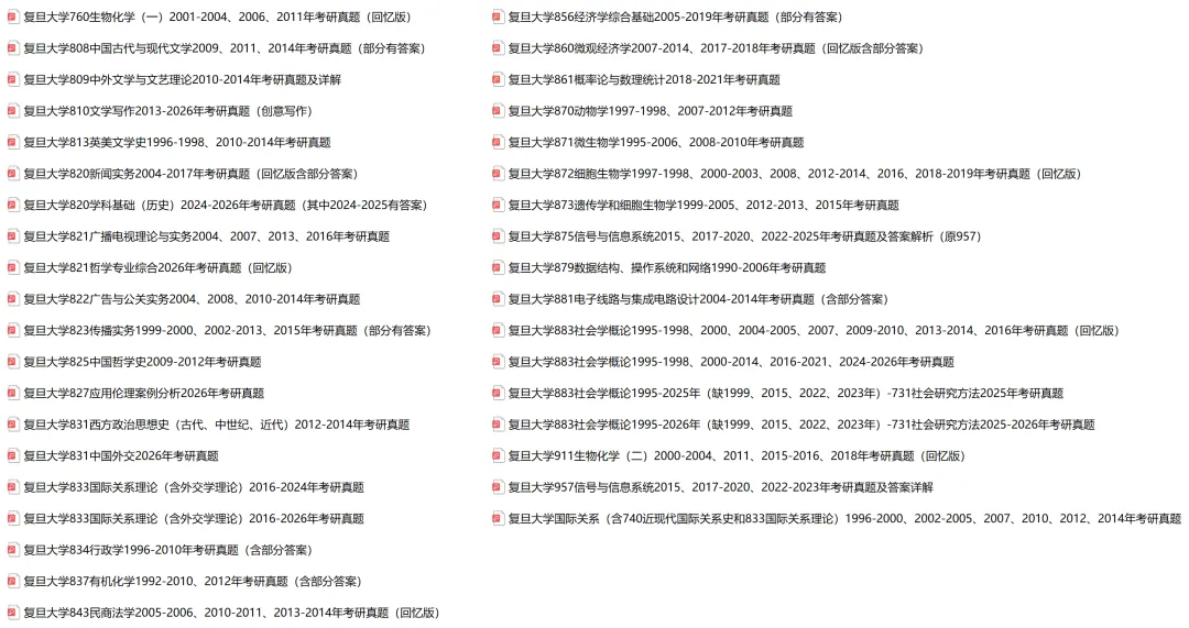 2027考研||复旦大学考研专业课历年真题汇总(含2026真题+2025+2024) 第3张
