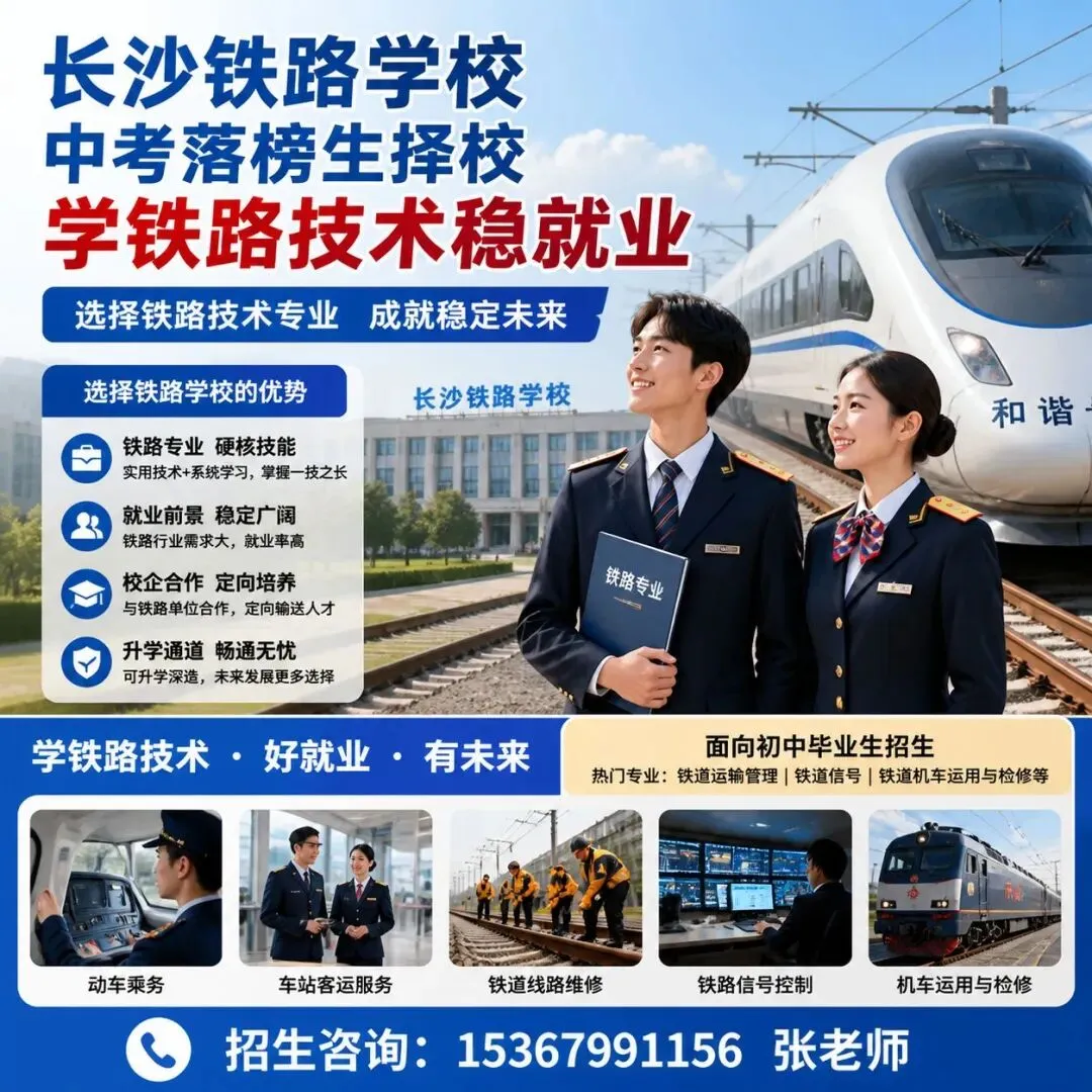 长沙铁路学校中考落榜生择校 学铁路技术稳就业 第1张