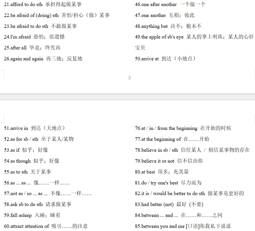 中考常考短语汇总集 第26张