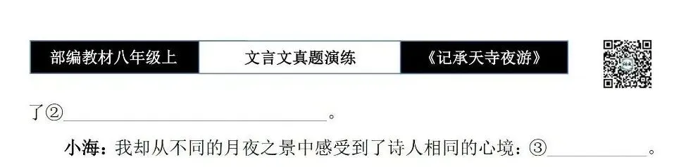 【古诗文真题演练复习】八年级上-03《记承天寺夜游》思维导图+对比阅读(20套)(5元) 第12张