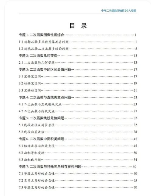 2026 版 中考数学二次函数压轴题20 大专题专项突破(含答案解析),查漏补缺,夯实基础,高清完整版可打印! 第1张